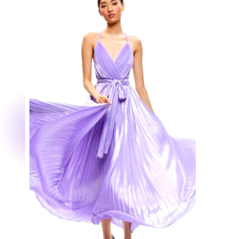 ARISTA SLEEVELESS HALTER NECK PLEATED MAXI DRESS NWT 6
